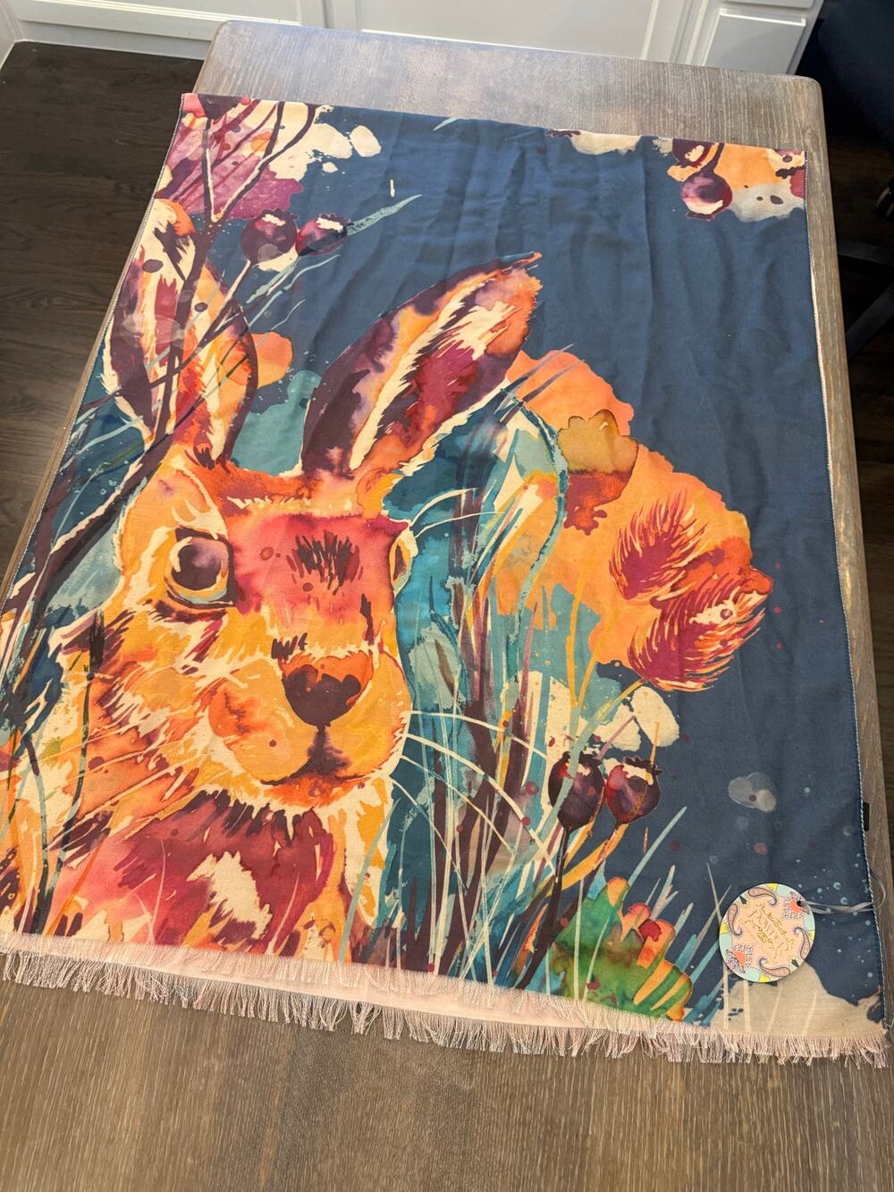 New Powder Luxe Scarf Shawl Hare Rabbit 54 x 28 inches NWT